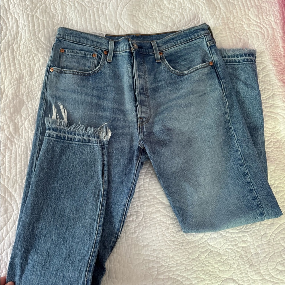 Levi's Blue Ankle Cropped Jeans